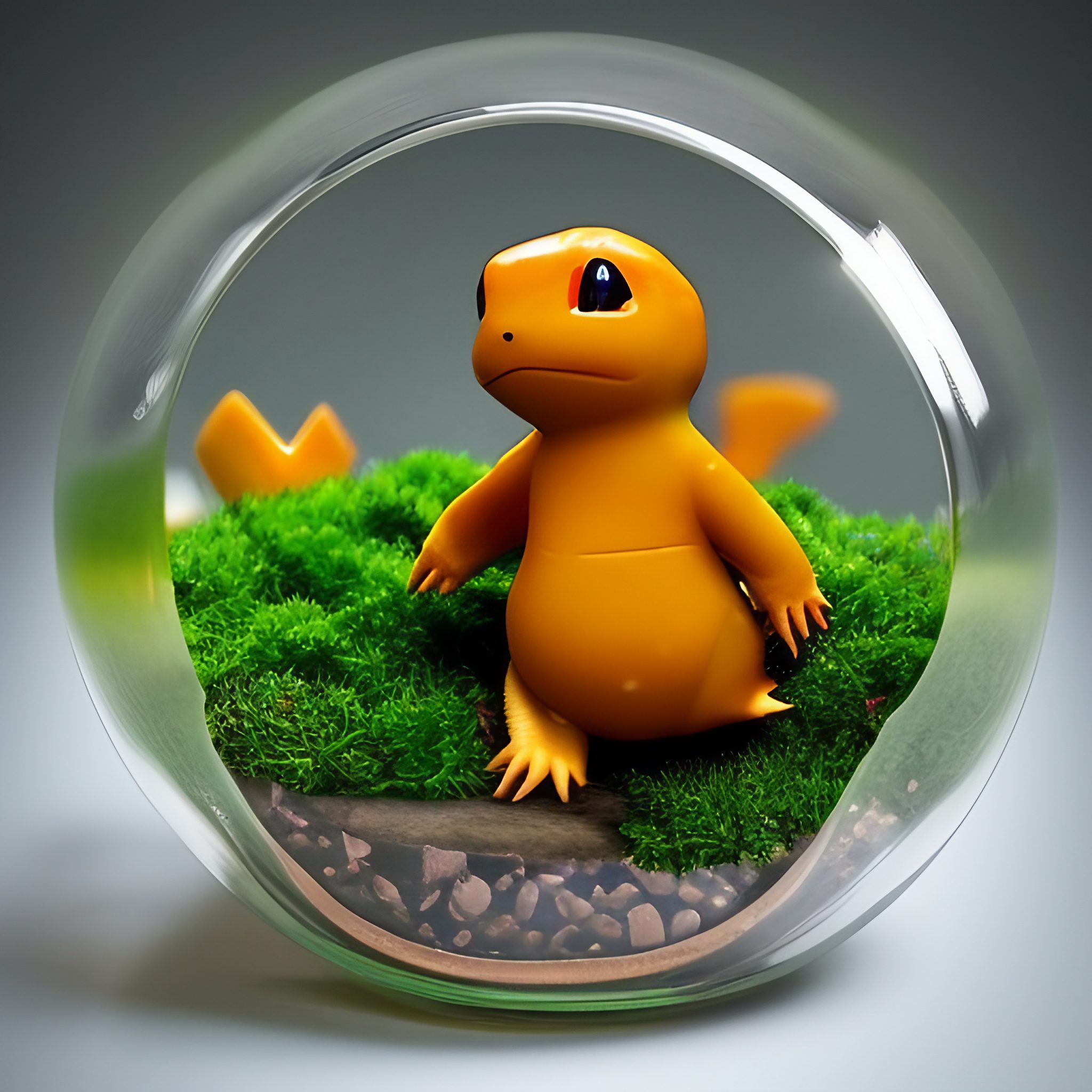 A Charmander-themed Pokemon terrarium